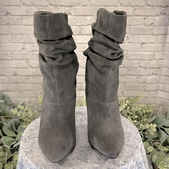 Kelly & Katie “Alesa” Gray Suede Pointed Toe Slouch Dress Boots WMS 9.5M🩶VGUC - Picture 2 of 14